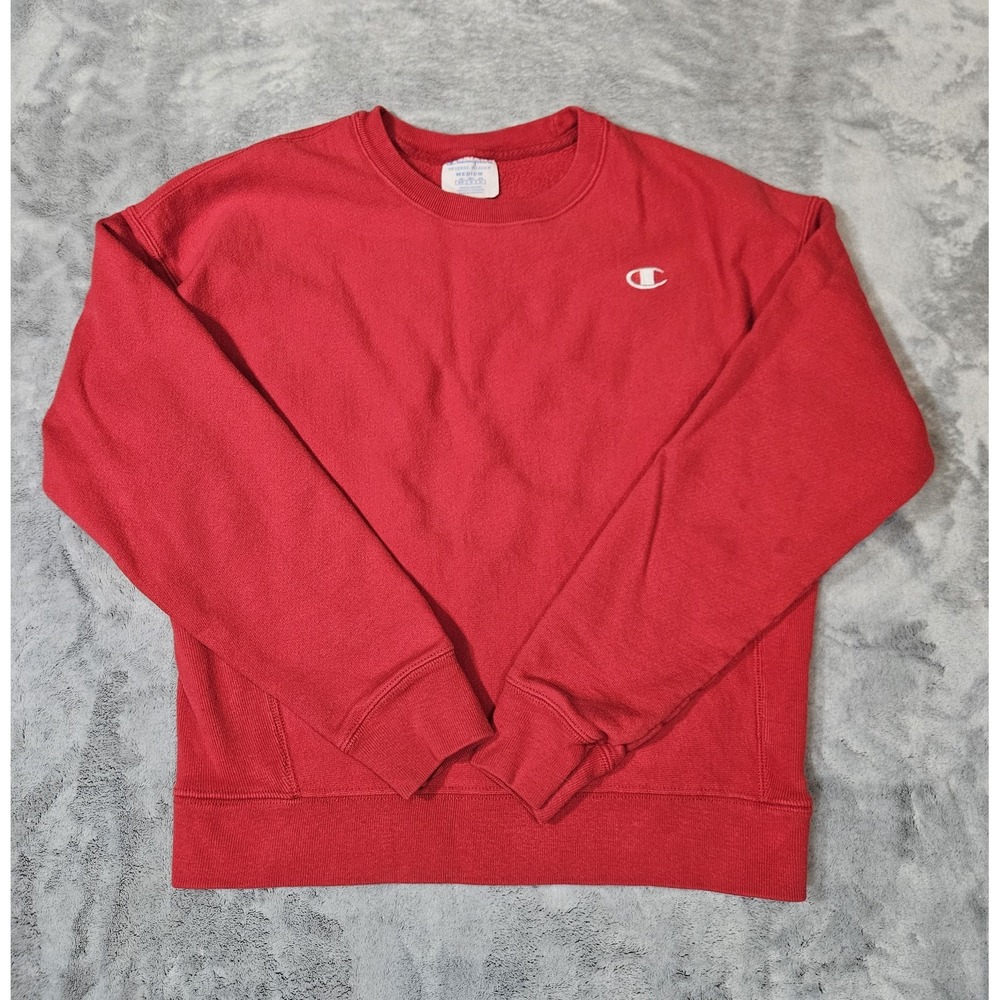 Vintage Y2K Women's Champion Crewneck Sweatshirt Size Medium Red